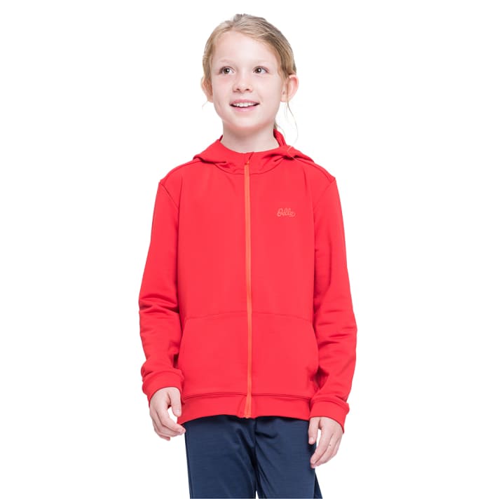 Der aus Polyknit bestehende Pullover aus der WeAct-Kollektion soll sehr vielseitig sein und jede Bewegung mitmachen. Preis: 54,95 Euro >> <a href="https://www.awin1.com/cread.php?awinmid=14586&awinaffid=471469&clickref=MYB+Odlo+Full+Zip+Hoody&ued=https%3A%2F%2Fwww.odlo.com%2Fde%2Fde%2Fweact-kinderkollektion-hoodie-mit-durchgehendem-reissverschluss-392949.html" target="_blank" rel="noopener noreferrer">hier erhältlich</a>* .
