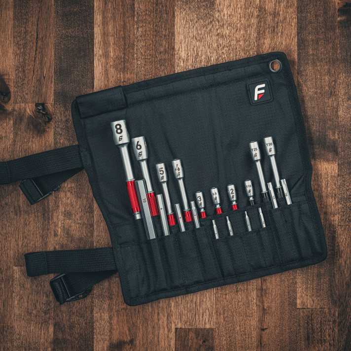 Alle Tools sind platzsparend und aufgeräumt in der Werkzeugrolle untergebracht