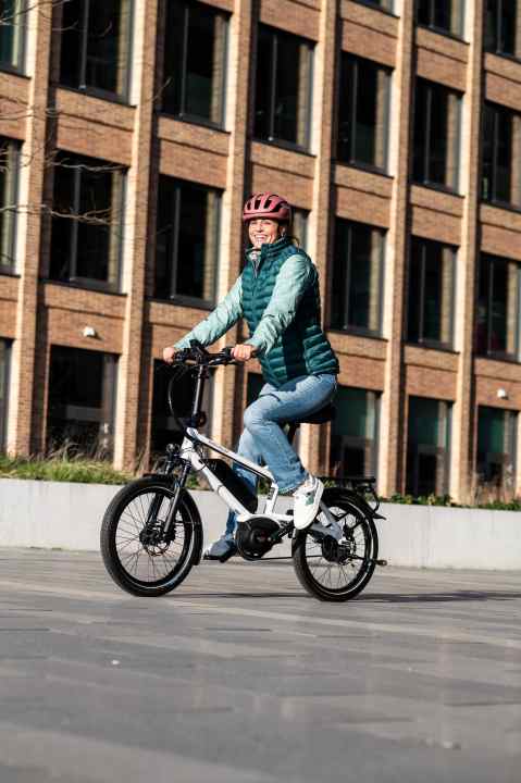 Fette Pneus bringen Basis-Komfort – mit Federgabel schafft das Riese und Müller Tinker das Maximum.