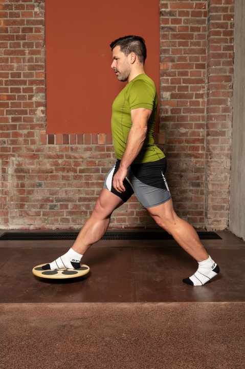 Ausgangsstellung bei der Halteübung “Schlittern”.