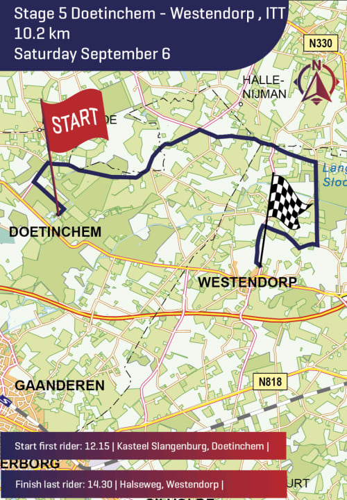 Die Strecke der 5. Etappe der Simac Ladies Tour 2025