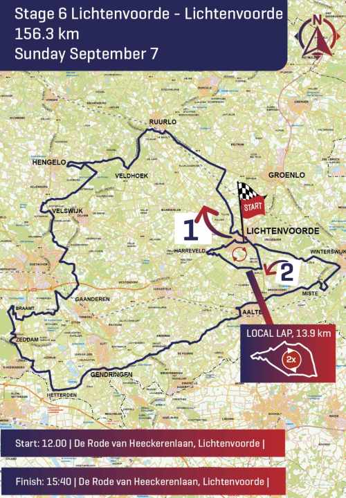 Die Strecke der 6. Etappe der Simac Ladies Tour 2025