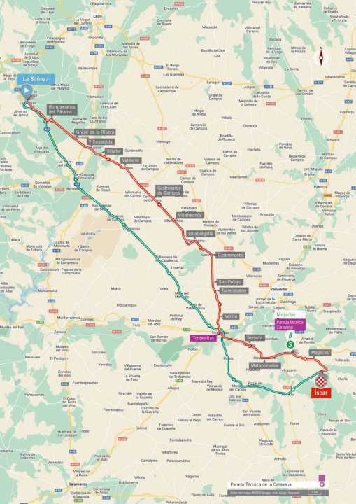 Die 19. Etappe der Vuelta 2023 auf der Karte