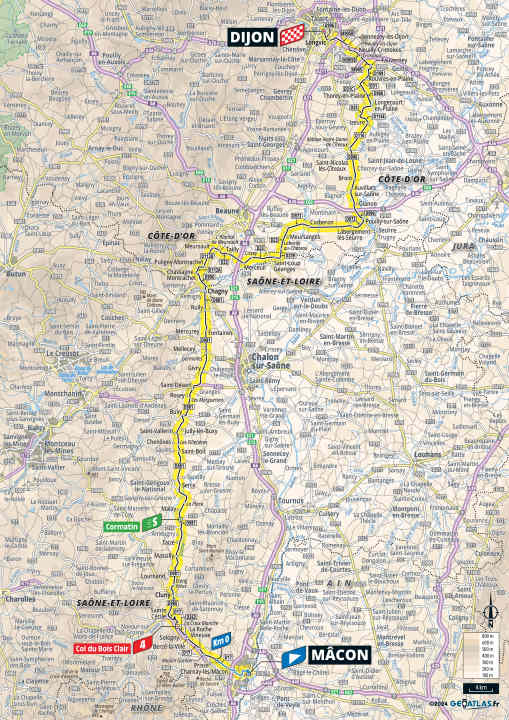 Die 6. Etappe der Tour de France 2024 auf der Karte