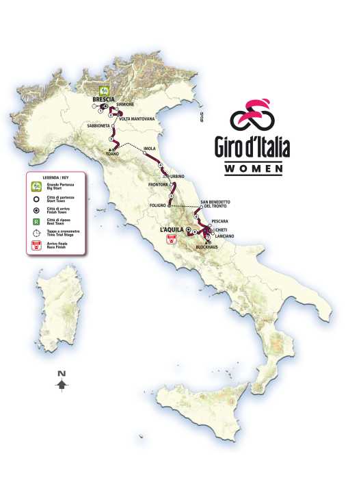 Der Giro d’Italia Women 2024 auf der Karte