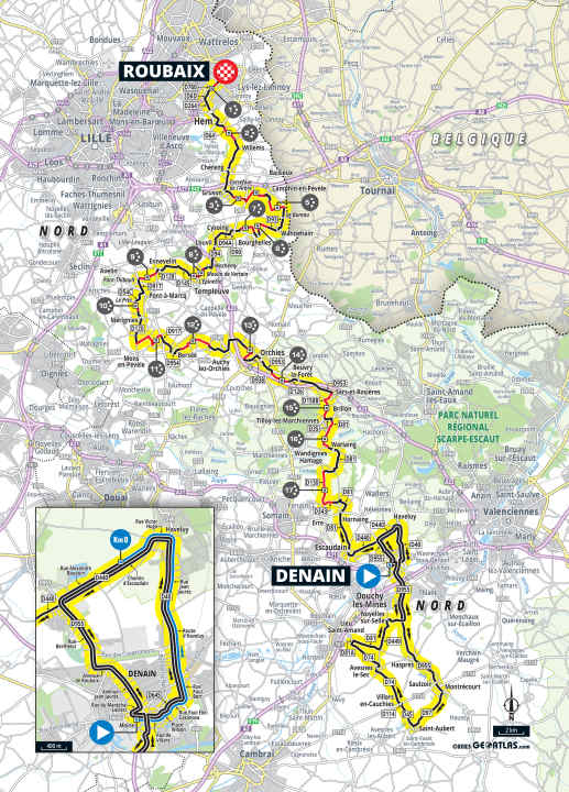 Das Frauenrennen von Paris-Roubaix auf der Karte