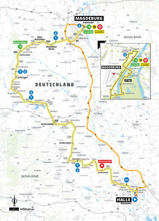 Die 4. Etappe der Deutschland Tour 2025 auf der Karte