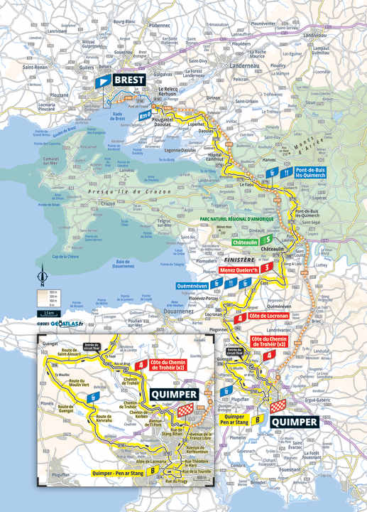 Die 2. Etappe der Tour de France Femmes 2025 auf der Karte