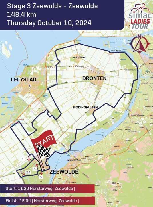 Die Strecke der 3. Etappe der Simac Ladies Tour