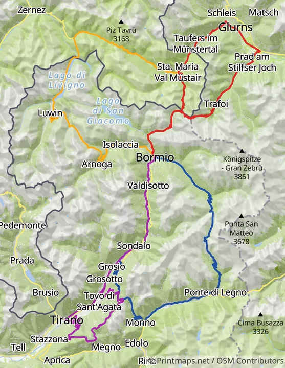 Übersichtskarte Bormio
