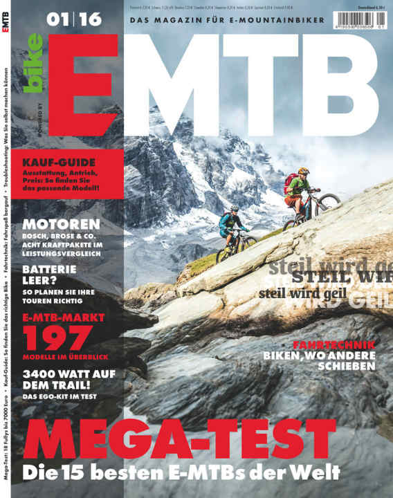Das Cover der ersten EMTB-Ausgabe überhaupt, die Anfang März 2016 am Kiosk lag.