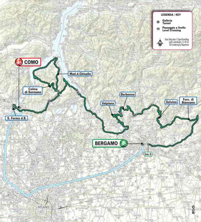 Die Strecke von Il Lombardia 2024