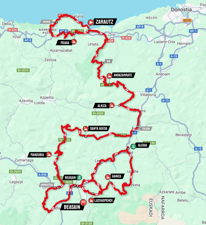 Die 3. Etappe auf der Karte