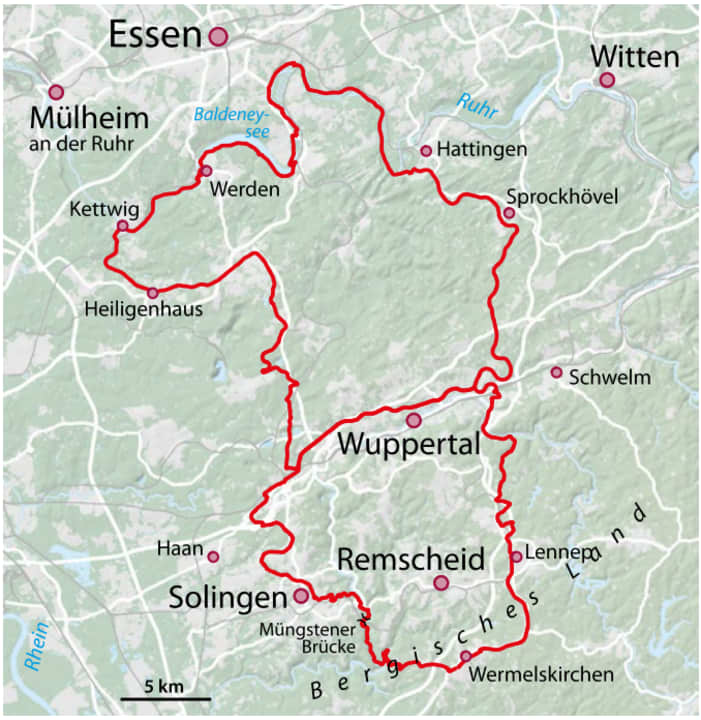 166 Kilometer und rund 900 Höhenmeter kommen auf der Radreise durchs Bergische Land zusammen.