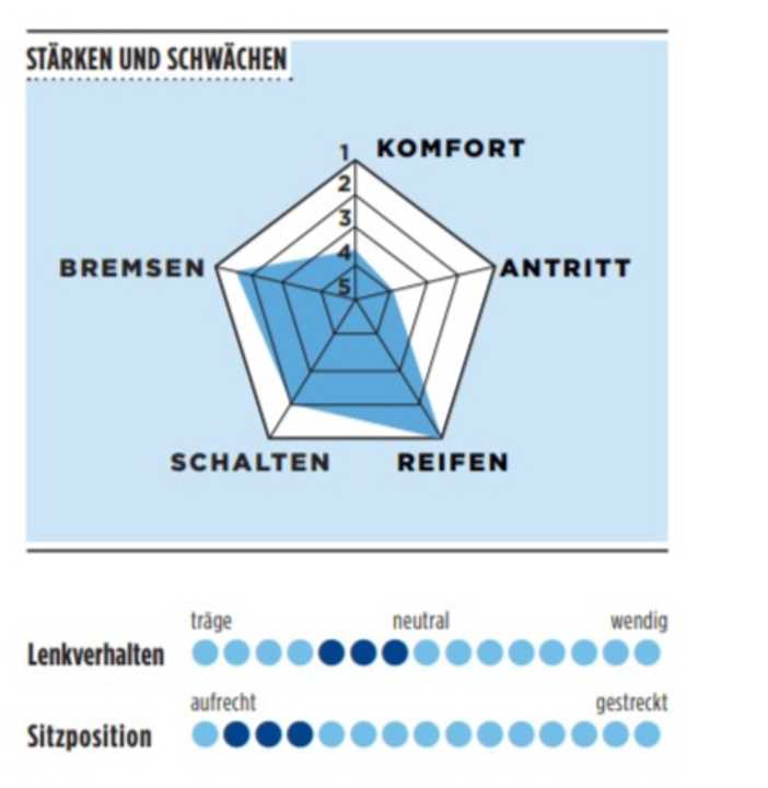 Stärken und Schwächen vom Stevens Prestige in der TOUR-Grafik