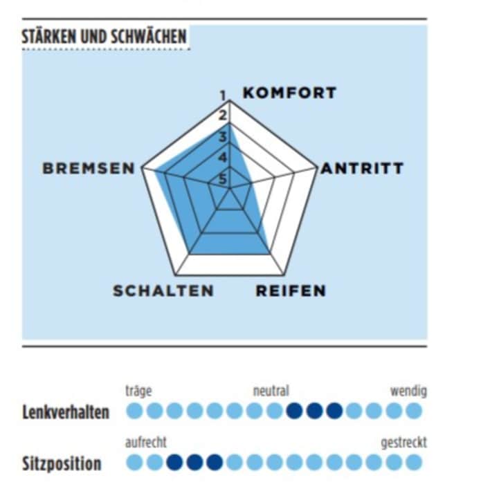 Stärken und Schwächen vom Giant Revolt in der TOUR-Grafik