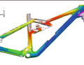 Der 3D-Scan eines Rahmens zeigt die tatsächliche Verformung des Rahmens unter Last.