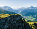 Die Fluchtwand mit Blick auf Nauders, Reschenpass und Ortler.
