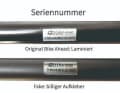 Bike Ahead Lenker Wie dieses Beispiel von Bike Ahead zeigt, schrecken die asiatischen Produktfälscher nicht vor kopierten Prüfplaketten zurück. Der Unterschied ist oft nur auf den zweiten Blick erkennbar.