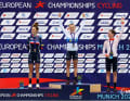 Die Medaillengewinnerinnen der EM in München: Pauline Ferrand-Prévot, Loana Lecomte und Anne Terpstra (von links)