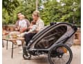 Ersetzt man die Deichsel durch das drehbare Buggy-Rad, wird der Anhänger flugs zum City-Flitzer