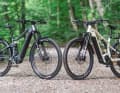 Links: Centurions SUV-Bike Numinis R2700i EQ. Rechts: Focus’ klassisches E-MTB Thron², das wir für den Alltagseinsatz etwas aufgerüstet haben.