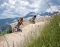 Steilkurve mit Aussicht: Die Abfahrt Flying Gangster windet sich ab der Mittelstation ins Tal und war bisher die meistbefahrenste Strecke in Leogang.