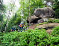 Rund um den Popova skála (zu deutsch: Pfaffenstein) kennen Vojtech und Jonas jeden Trail.