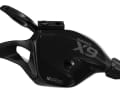 Neuer SRAM X9-Schalthebel des Modelljahrs 2014. Optisch ähnlich, fehlt der X9 der verstellbare Schalthebel und das Carbon-Gehäuse der X0.