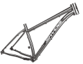 Schöner Rahmen aus edlem Material: Skyde Titan-Hardtail für den Aufbau mit 29-Zoll-Rädern und Federgabeln mit bis zu 140 Millimetern Federweg. Hier mit polierter Oberfläche.