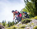 Murmelbahn: Der Trail vom Pass da Costainas zur Alp Champatsch hoch über dem Val Müstair (Tag 3) ist gespickt mit unzähligen, natürlichen Anliegerkurven.