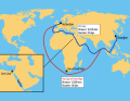 Statt durchs Rote Meer und den Suez-Kanal, fahren die Frachtschiffe um das Kap der Guten Hoffnung.