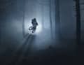 „The Walking Dead“-Optik: Freeride-Profi Eliott Lapotre segelt durch den Nebelwald in den heimischen Vogesen.