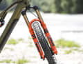 Fox 36 Factory Grip 2 am Conway Ryvon LT 10.0. Conway entscheidet sich wegen Gewicht und Steifigkeit gegen die dickere 38er-Gabel.