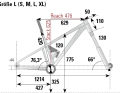 DIe Geometriedaten des Cube Stereo One22 (Gr. L) aus dem BIKE-Labor.