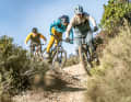 Flink und spaßig über seichte Trails jagen, das ist die Stärke der leichten Trailbikes. Ob Focus (vorne) oder Haibike (Mitte) – hier hat die Leicht-Klasse klare Vorteile gegenüber den klassischen E-MTBs.