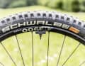 Breite Schlappen: Schwalbe Magic Mary vorne und Big Betty hinten, jeweils mit Supertrail-Karkasse - das passt. Doch 2,6 Zoll Breite halten wir insbesondere am Vorderrad für überdimensioniert.
