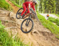 Gut festhalten! Auf den schnellen, ruppigen Downhill-Passagen zeigte sich das Giant leicht überfordert.