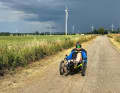 In seinem Vortrag mit Bildershow berichtet er vom "Trike-Packing" ...