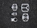 Die drei Klickpedale von Leatt im Vergleich: Gravity (rechts unten), AllMtn (links oben) und Endurance (mitte links).