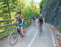 Wegen Defektes musste Timo kurzfristig auf das Schindelhauer Singlespeed wechseln – bei 14 Prozent Steigung hängten die Damen ihn schlicht ab.