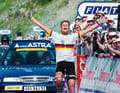 Etappensieger Jan Ullrich (Team Deutsche Telekom) in Arcalis / Andorra und damit holt er das Gelbe Trikot bei der Tour de France 1997.