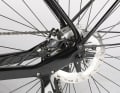 Hochwertig: XT-Bremssattel und sauber im Ausfallende integrierte Ständer-Befestigung am Storck Urban CTS.