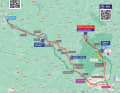 Die 13. Etappe auf der Karte