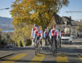 Unsicher: Bei der Streckenvorstellung der Rad-WM 2024 in Zürich führte Marlen Reusser (vorn rechts) die kleine Schweizer Equipe an; ob sie teilnehmen kann, war bei Redaktionsschluss noch offen.