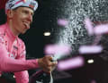 Überschäumend: Im Mai gewann Tadej Pogacar erstmals den Giro d’Italia – mit großem Vorsprung