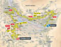 Die Karte zur 16. Etappe der Tour de France 2023
