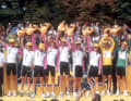 Das Team Telekom 1997 bei der Tour de France (von links nach rechts): Walter Godefroot - Bjarne Riis - Georg Totschnig - Giovanni Lombardi - Christian Henn - Rolf Aldag - Udo Bölts - Jens Heppner - Jan Ullrich im Gelben Trikot - Erik Zabel im Grünen Trikot und Rudy Pevenage