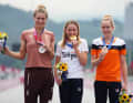 Zeitfahren der Frauen - Gold: Annemiek van Vleuten (Niederlande), Silber: Marlen Reusser (Schweiz), Bronze: Anna van der Breggen (Niederlande)