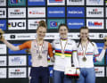 Martina Fidanza (Mitte) gewann auf der Bahn bereits drei Weltmeistertitel.